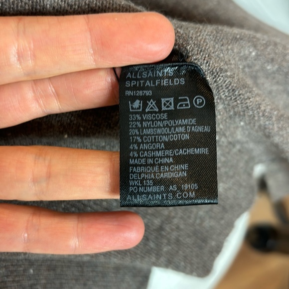 Lushious ALL SAINTS cashmere and angora blend cardigan - Picture 7 of 7